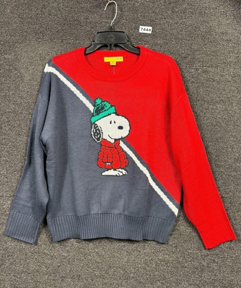 Sanctuary X Peanuts Sweater Womens Size S Red Snoopy Ugly Christmas Pullover NEW